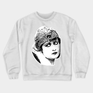 Silent film actress black and white movies Crewneck Sweatshirt